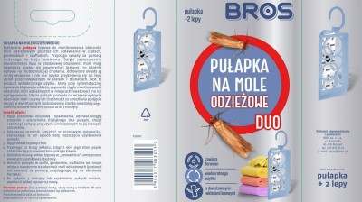 Bros duo pułapka na mole odzieżowe 1 sztuka + 2 wkłady