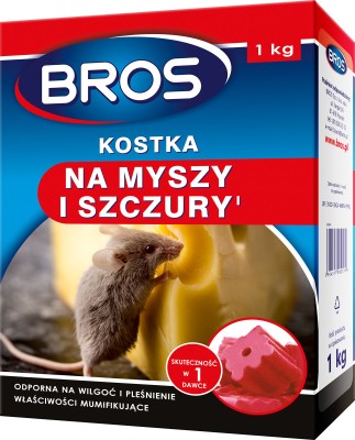 Bros kostki na myszy i szczury z zasuszonej trutki 1 kg 