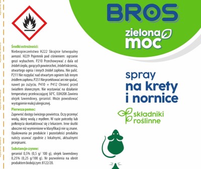 Bros Zielona Moc spray na krety i nornice na składnikach naturalnych 400ml 