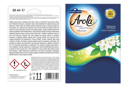 Arola General Fresh Electric Moonlight Jaśmin i Kwiat Lotosu elektryczny odświeżacz powietrza z płynem 25ml