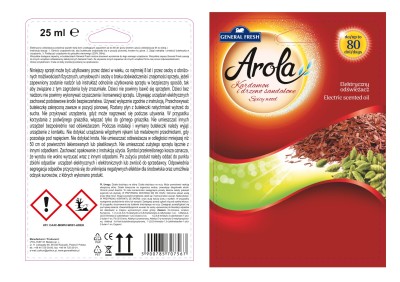 Arola General Fresh Electric Kardamon i Drzewo Sandałowe elektryczny odświeżacz powietrza z płynem 25ml