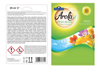 Arola General Fresh Electric Summer Morning Letnie Kwiaty elektryczny odświeżacz powietrza z płynem 25ml