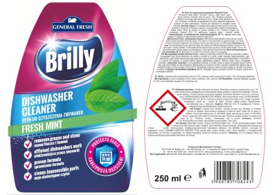 Brilly General Fresh Mięta płyn do czyszczenia zmywarek 250ml