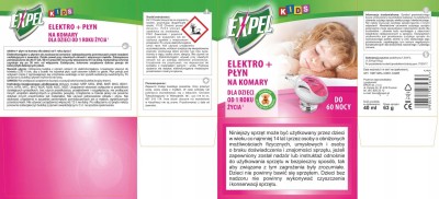 Expel kids urządzenie elektroniczne plus płyn na komary 60 nocy