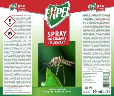 Expel spray na komary i kleszcze 90ml