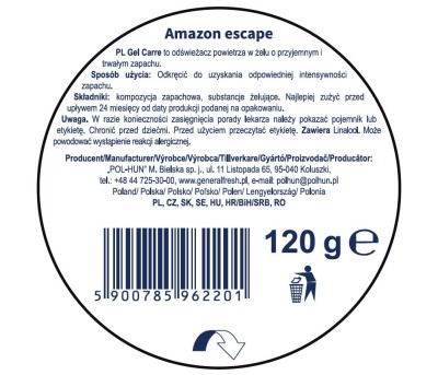 General Fresh Carre Amazon Escape odświeżacz powietrza w żelu 120g x 8 sztuk