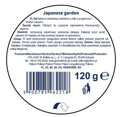 General Fresh Carre Japanese Garden odświeżacz powietrza w żelu 120g x 8 sztuk